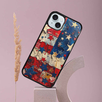 iPhone 15 Plus Case — Patriotic Stars And Stripes American Stars, Custom Phone Case