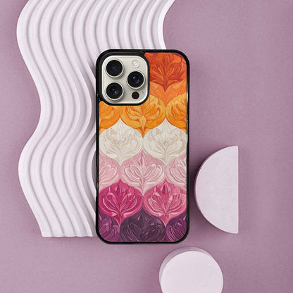 iPhone 16 Pro Max Case — Lesbian Flag Color Theme Small Rainbow, Customized Protective Case