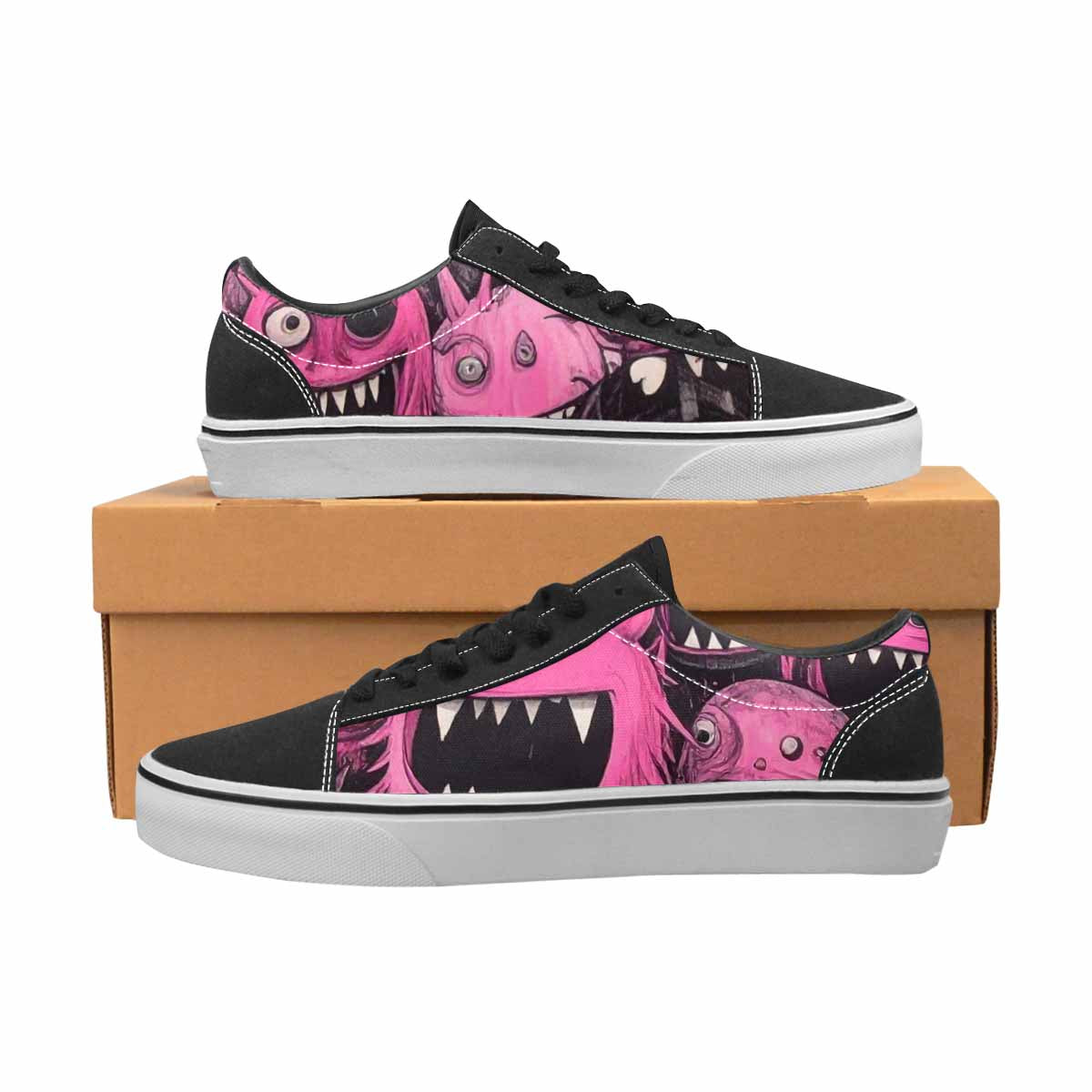 WOMEN'S Monsters (general) Lace-Up Canvas Neon Fantasy Custom Shoes