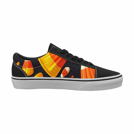 WOMEN'S Halloween Candy Corn Canvas Lace-Up Neon Fantasy Custom Sneakers