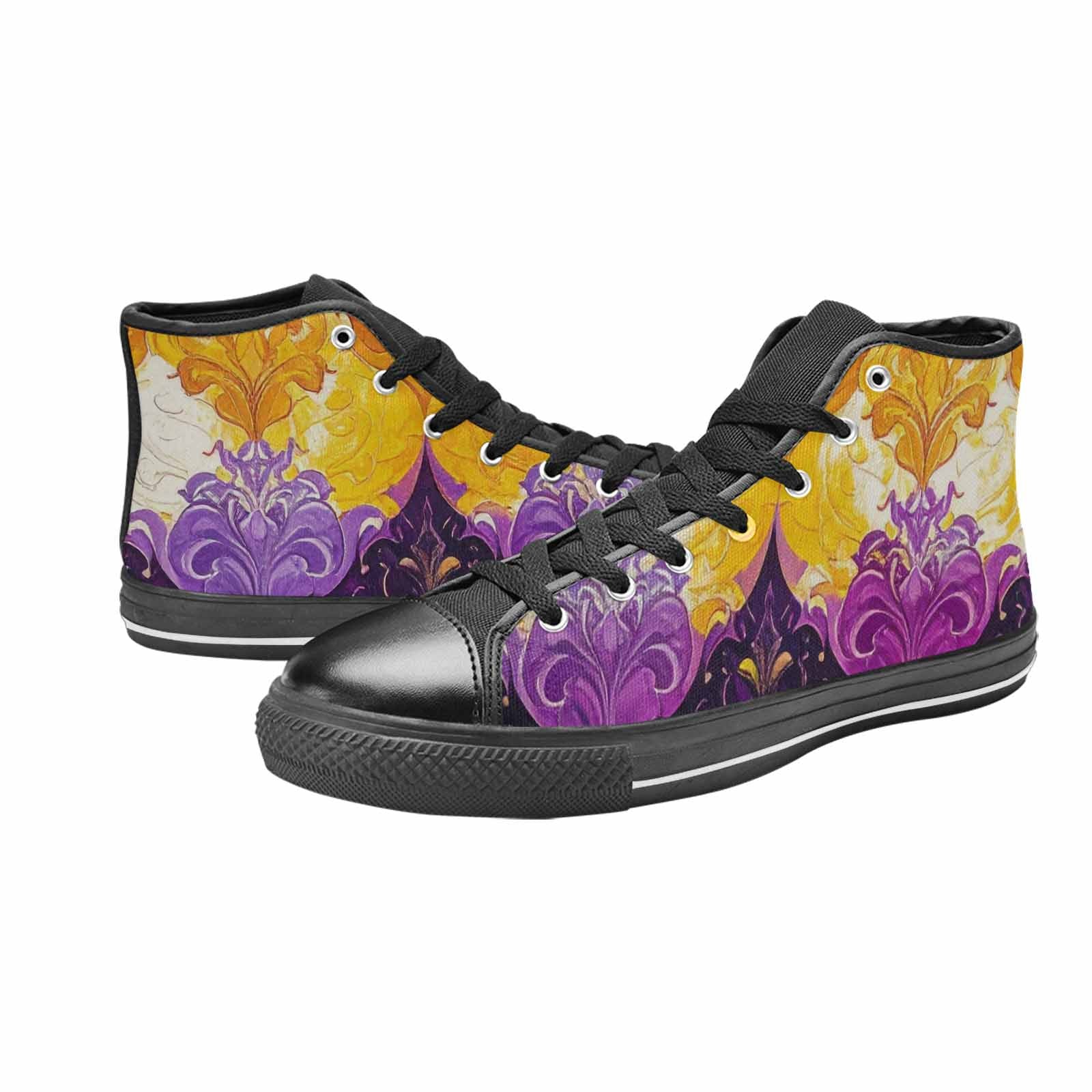 MEN'S Nonbinary Flag Color High Top Canvas Vivid Shoes