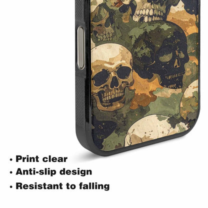iPhone 16 Pro Case — Military Camo Texture Combined With Distressed, Unique Phone Case Design