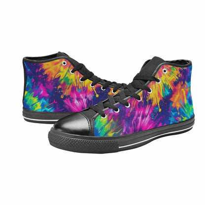 MEN'S Tie Dye - High Top Canvas Y2K Custom Shoes