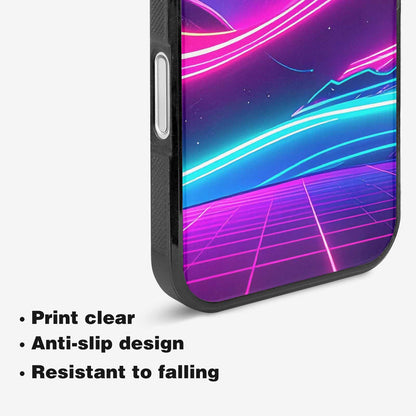 iPhone 16 Case — 1980s Neon Cartoon Art Pattern, Unique Phone Case Design