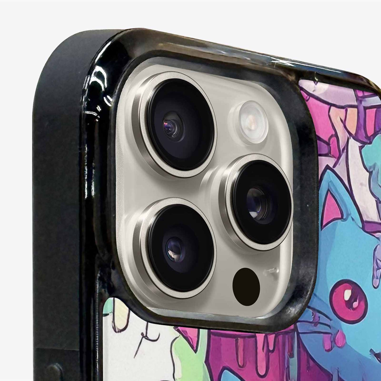 iPhone 16 Pro Max Case — Pastel Gore Cat Character Pattern Hundreds, Custom Print Case Cover
