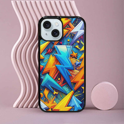iPhone 15 Case — Lightning Bolt Storm Pattern Hundreds Of, Original Design Phone Case