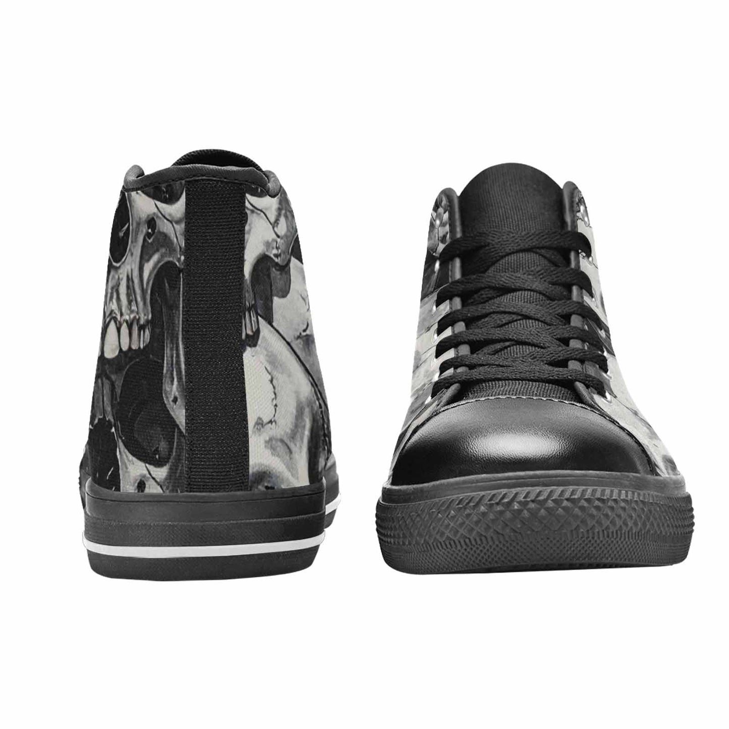 MEN'S Tessellated Human Skulls High Top Canvas Cottagecore Custom Sneakers