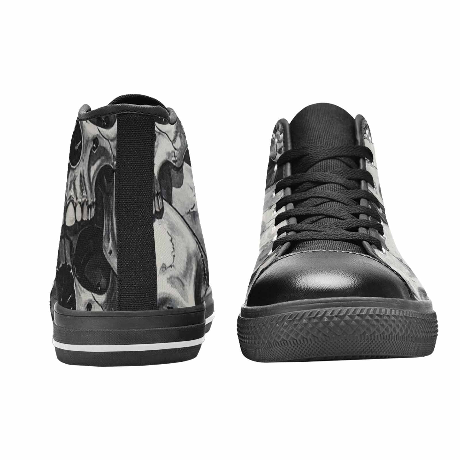 MEN'S Tessellated Human Skulls High Top Canvas Cottagecore Custom Sneakers