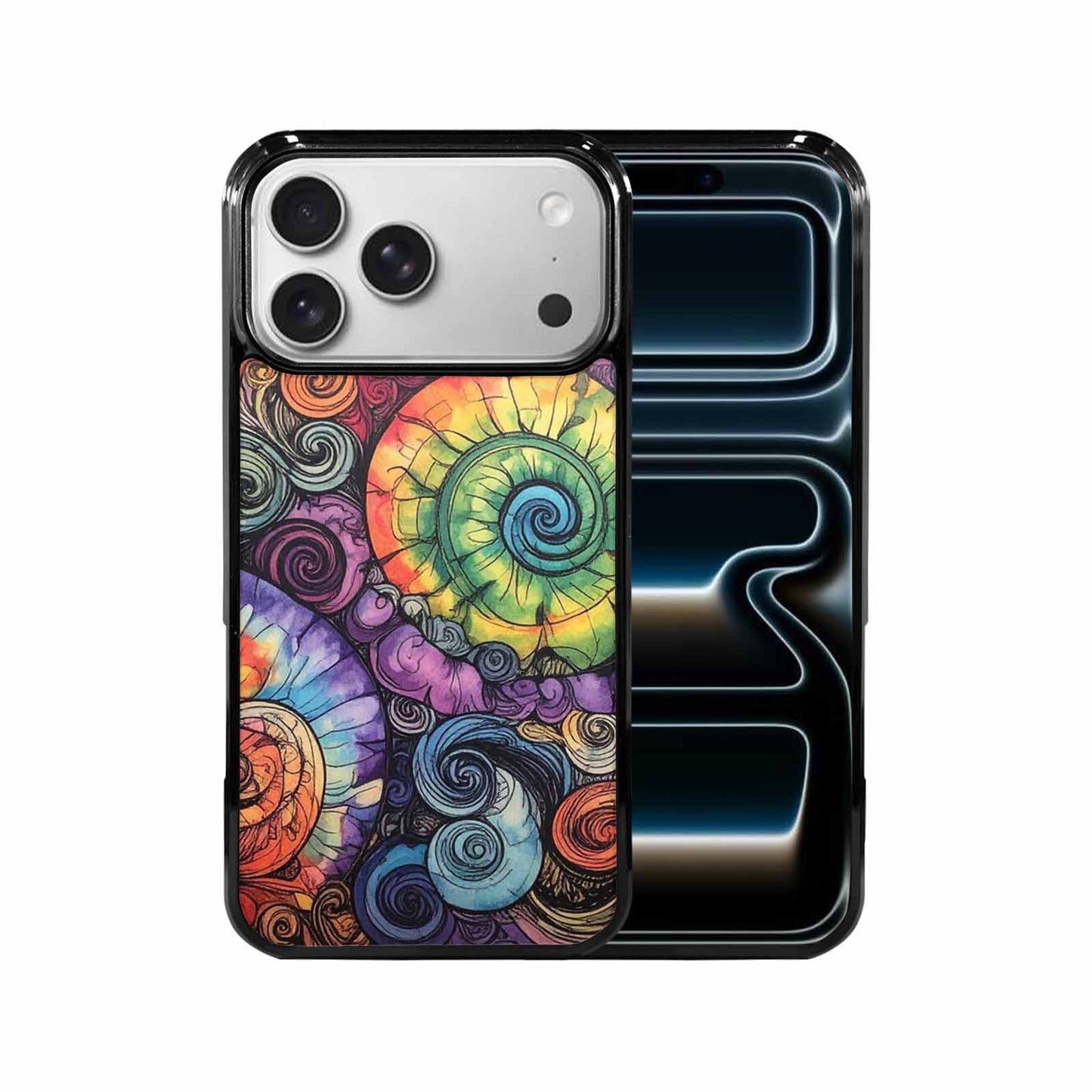 iPhone 17 Pro Max Case — Tie Dye Swirls (black Tie Dye, Unique Phone Case Design