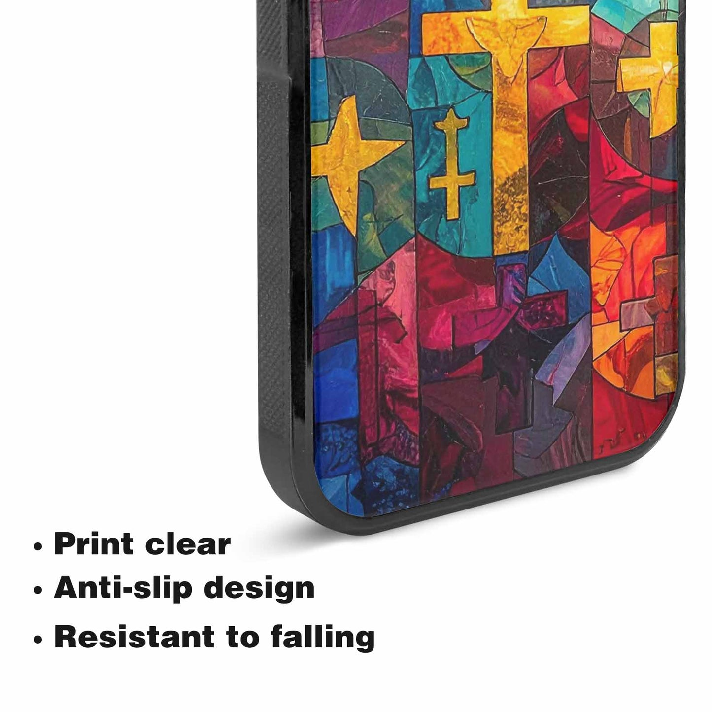 iPhone 15 Plus Case — Faith Cross And Faith Icons Pattern, Custom Designed Case Cover