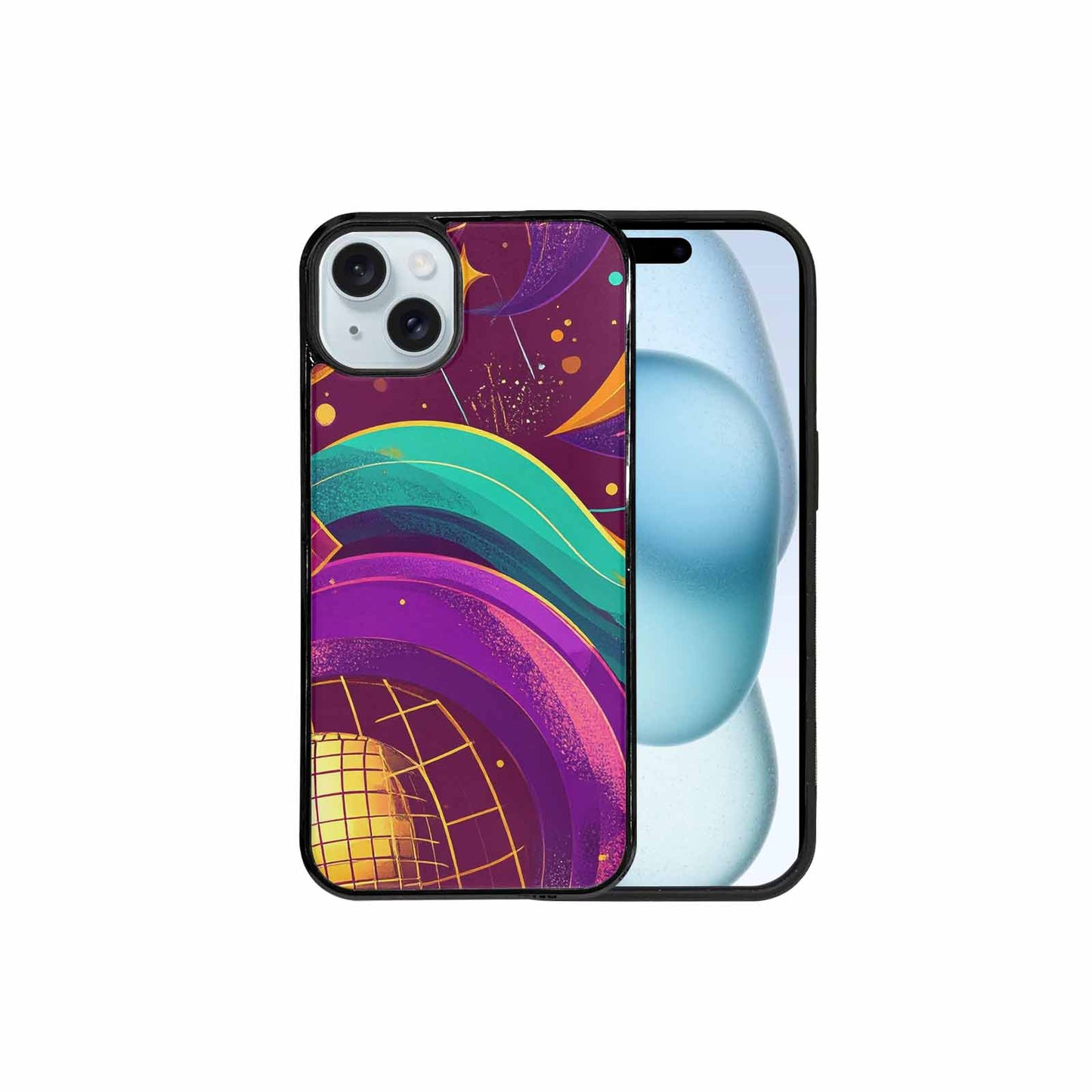 iPhone 15 Plus Case — 1970s Disco Art Pattern, Unique Phone Case Design