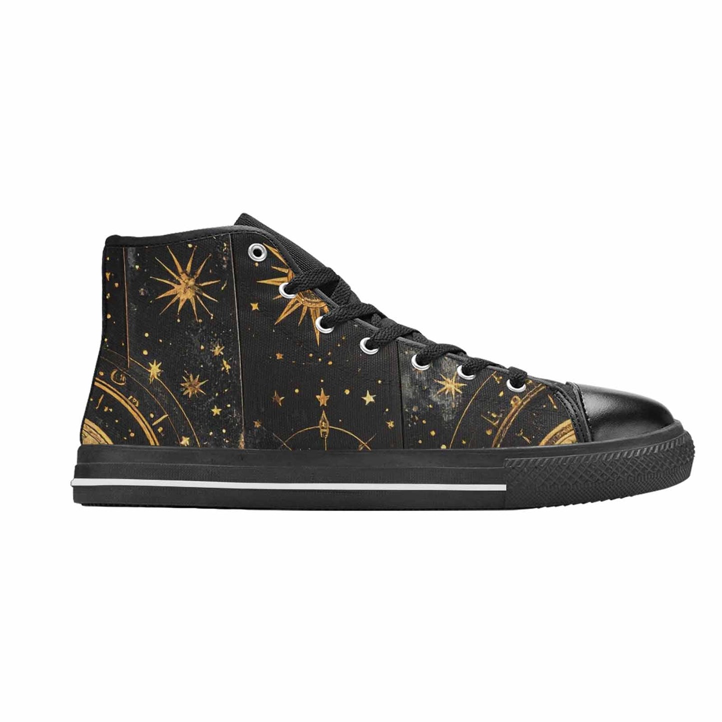 MEN'S Zodiac Constellation Star High Top Canvas Wallpaper Art Shoes