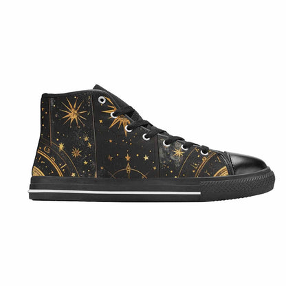 MEN'S Zodiac Constellation Star High Top Canvas Wallpaper Art Shoes