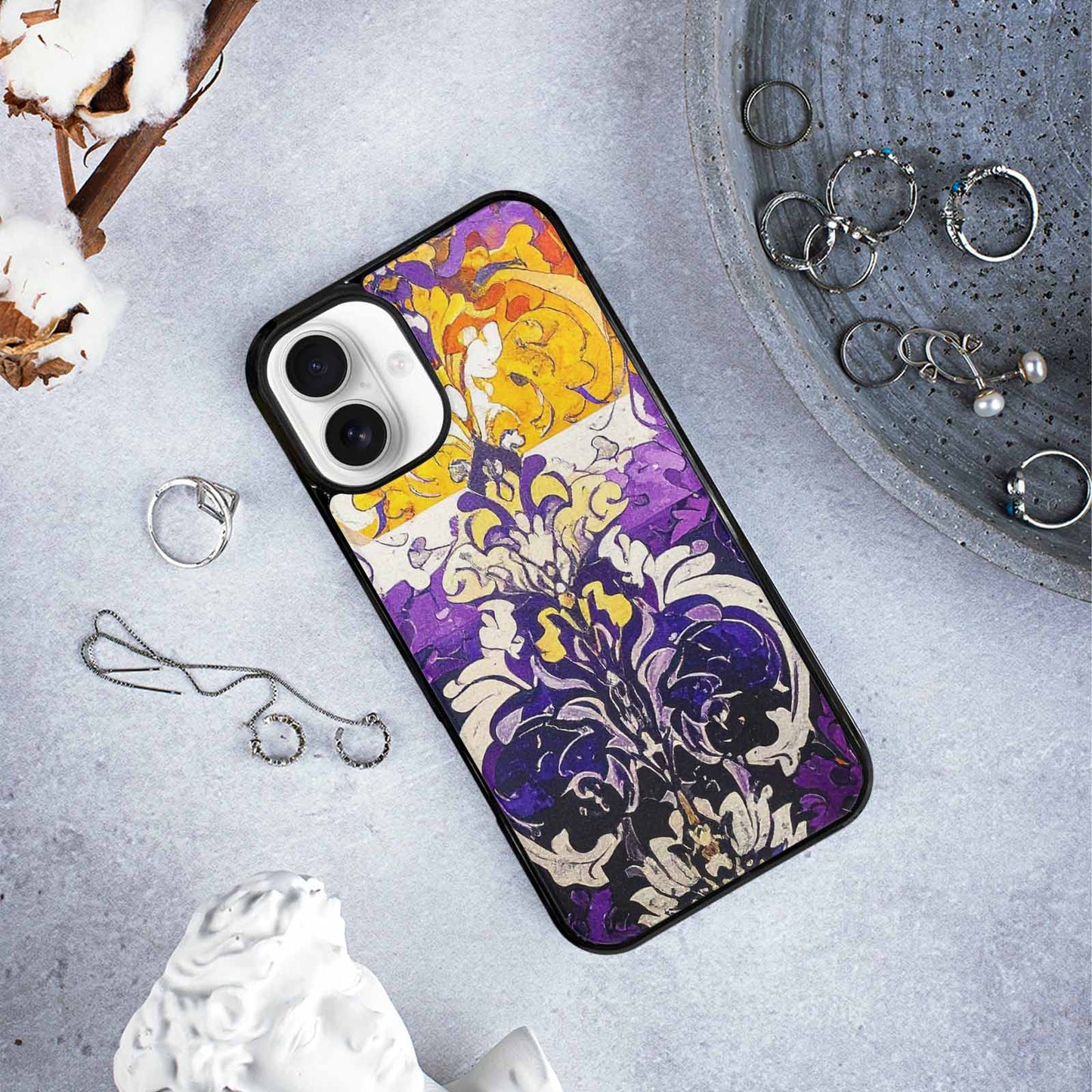 iPhone 16 Plus Case — Nonbinary Flag Color Theme Small Rainbow, Original Design Phone Case