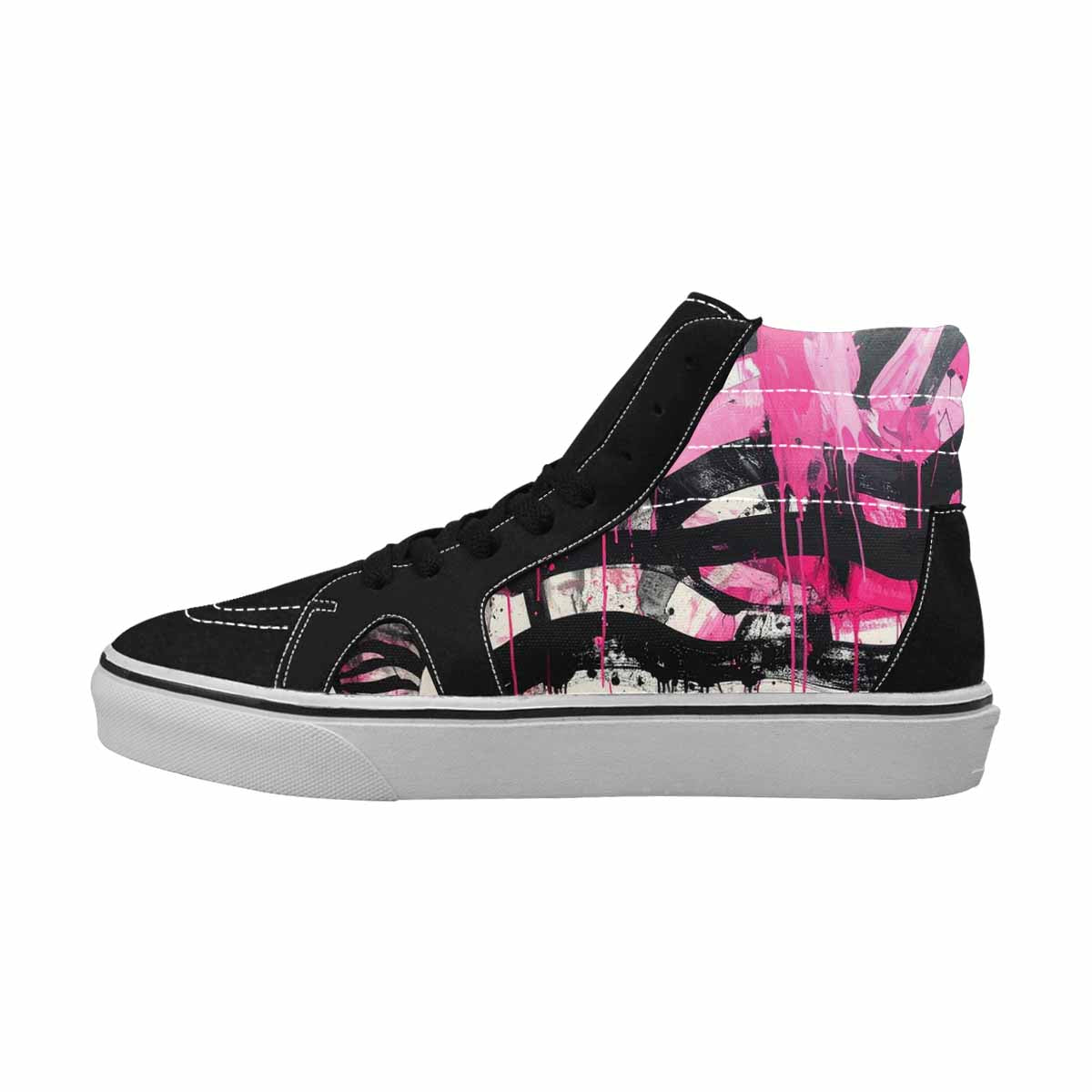MEN'S Zebra Stripe Burst High Top Canvas Surreal Custom Shoes