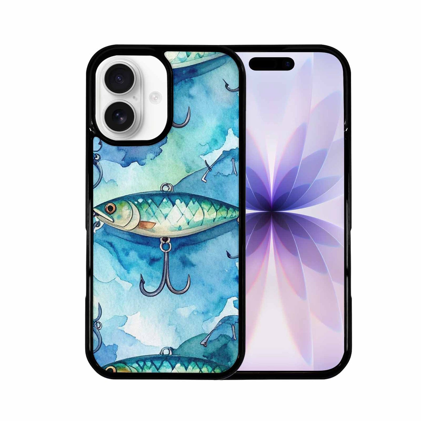 iPhone 17 Case — Fishing Lure And Hook Watercolor Abstract, Custom Art Phone Cover