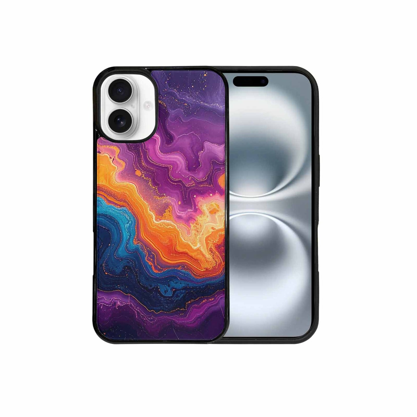 iPhone 16 Plus Case — Psychedelic Marble Tessellation, Custom Printed Phone Case