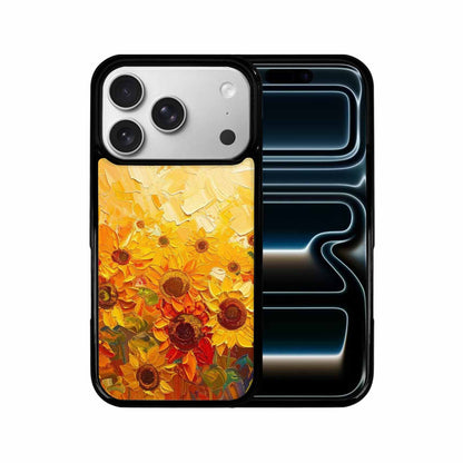 iPhone 17 Pro Case — Impressionist Sunflower Brushstroke Pattern Hundreds Floral, Custom Designed Case Cover