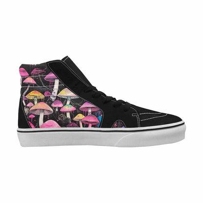 MEN'S Rainbow Drip Mushrooms High Top Canvas Vibrant Chaos Sneakers
