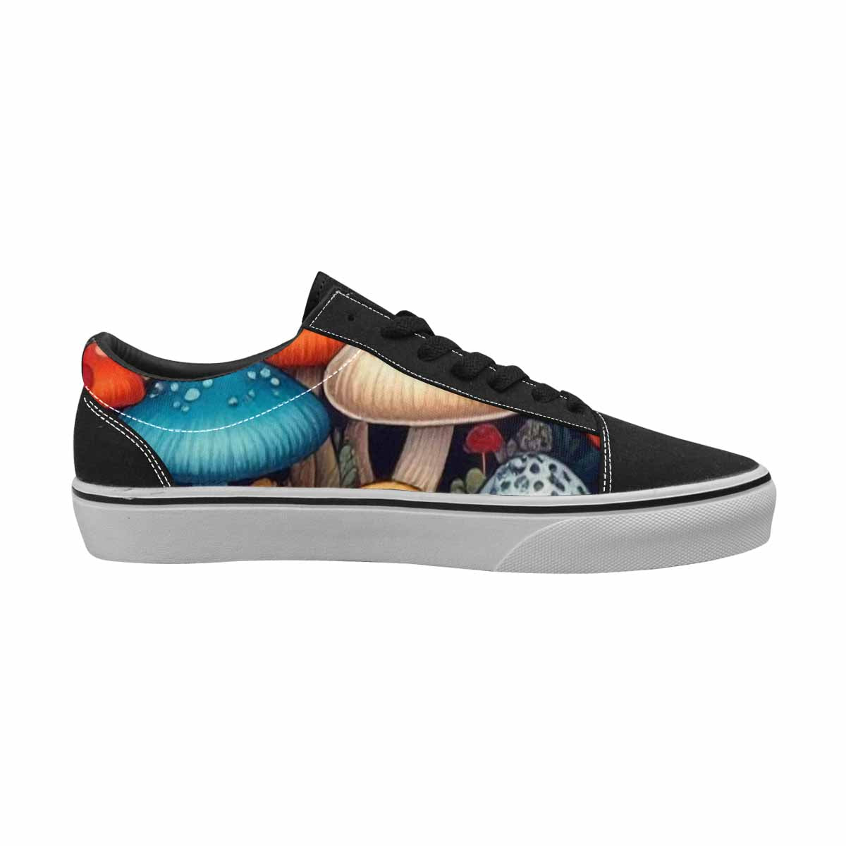 WOMEN'S Mushrooms Lace-Up Canvas Wallpaper Art Custom Sneakers