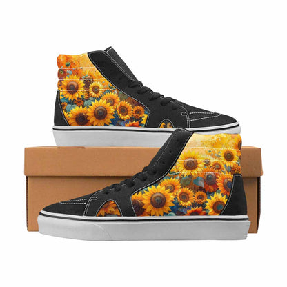 WOMEN'S Sunflowers Full Color High Top Canvas Made To Order Vivid Sneakers