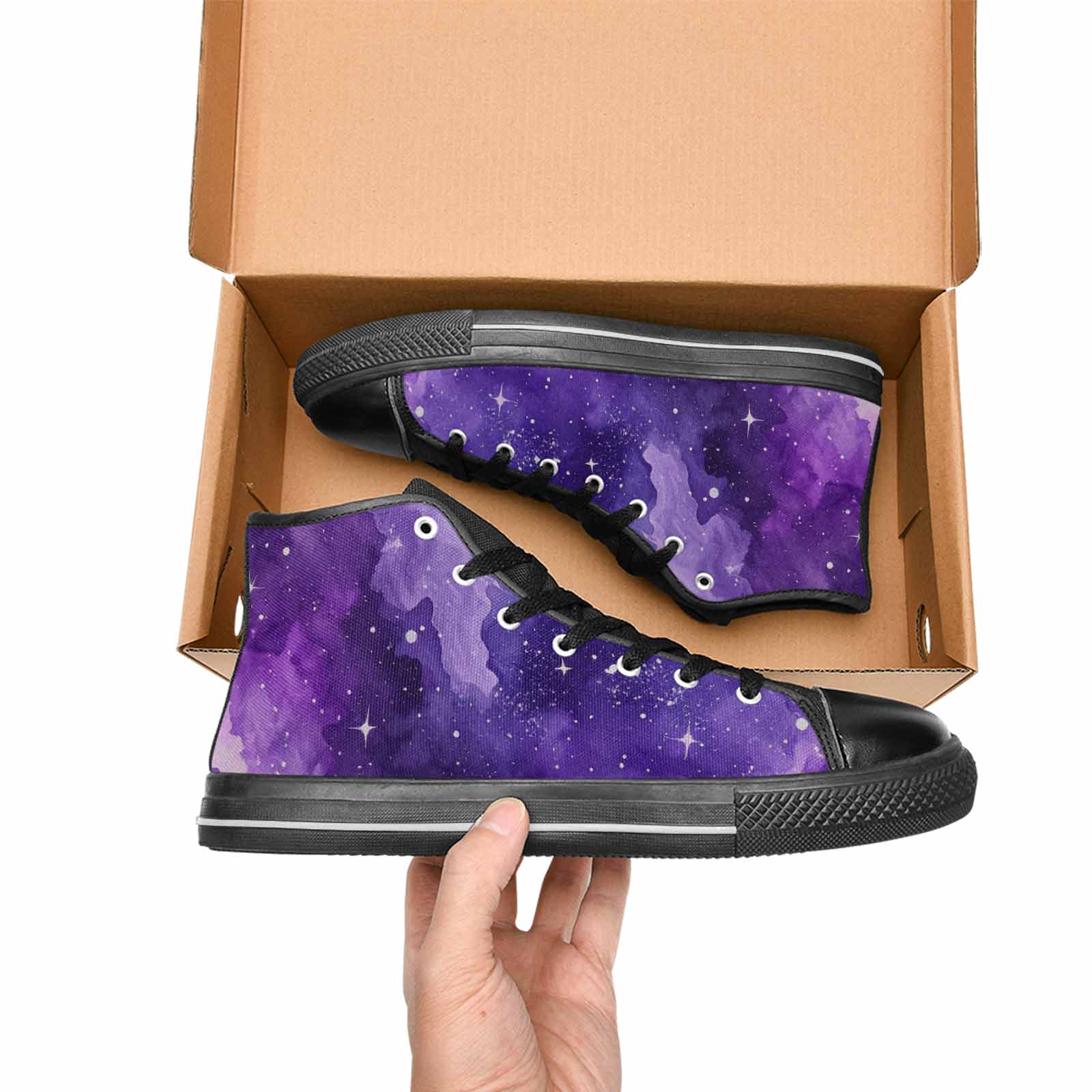 MEN'S Galaxy Art - High Top Canvas Grunge Custom Shoes