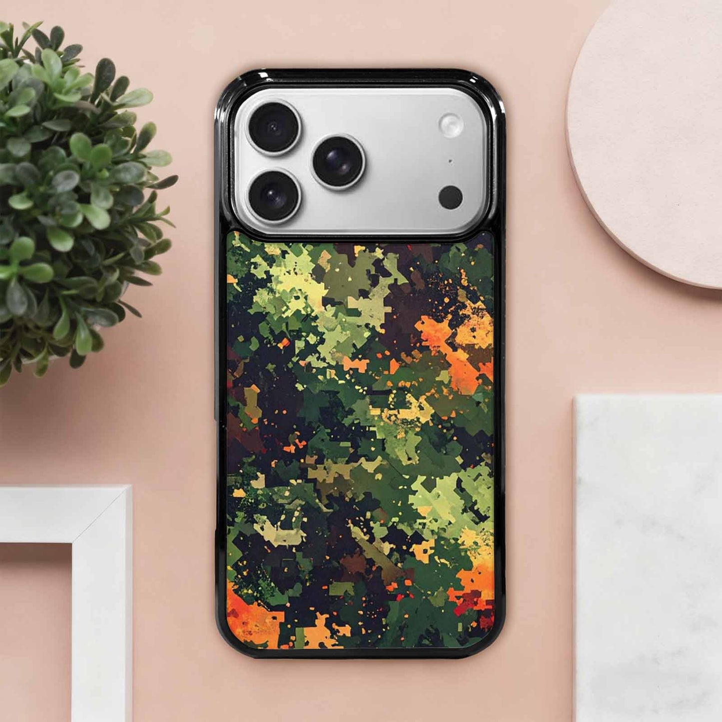 iPhone 17 Pro Max Case — Small Military Camouflage Blotch Camo, Personalized Phone Case