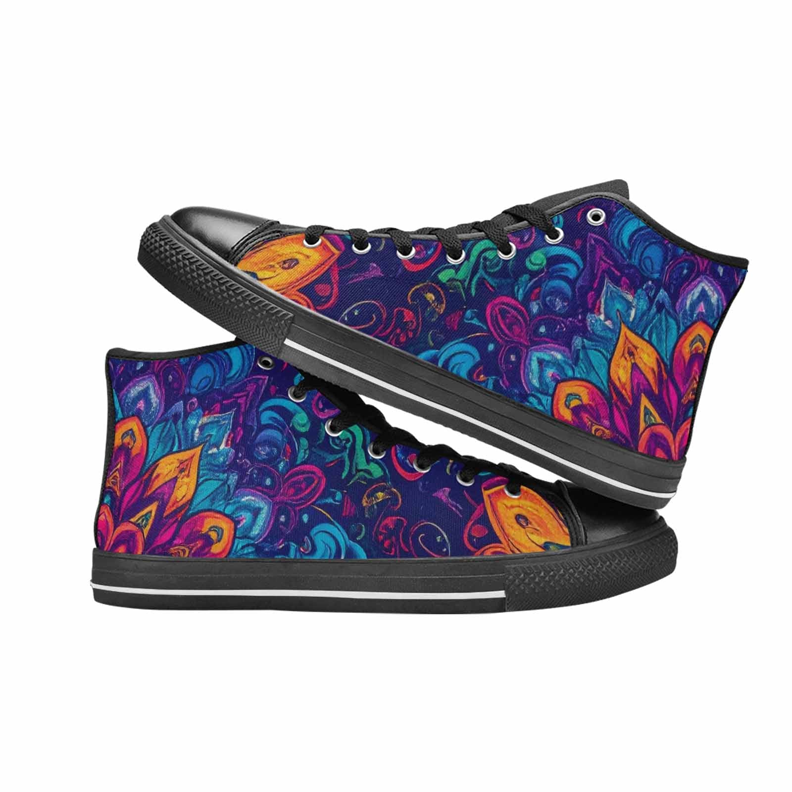 WOMEN'S Tie Dye Mandala High Top Canvas Y2K Sneakers