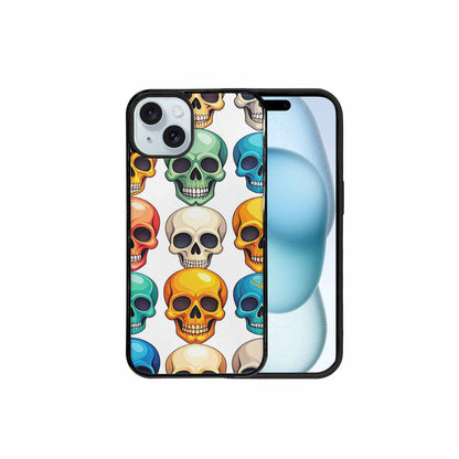 iPhone 15 Plus Case — Vibrant Skull Seamless, Custom Designed Case Cover