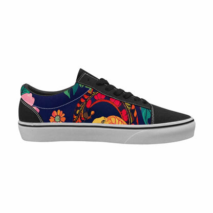 MEN'S Floral Snake Print Canvas Lace-Up Neon Fantasy Custom Sneakers