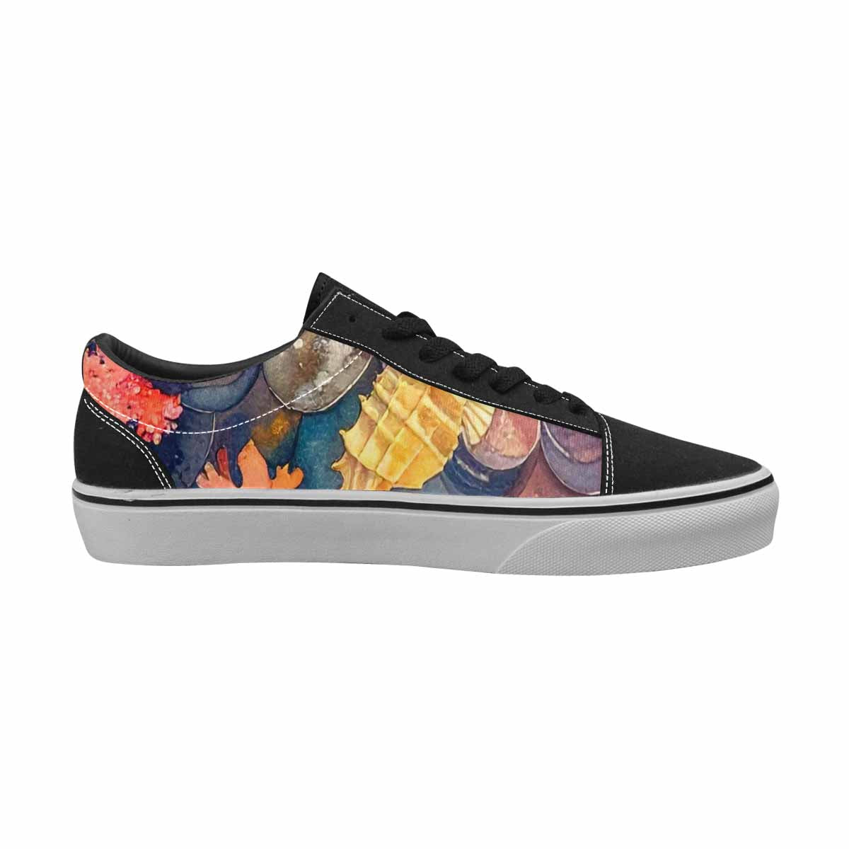 WOMEN'S Fish Scale Coral Canvas Lace-Up Dark Academia Custom Sneakers