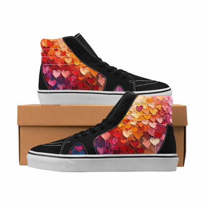 MEN'S Hearts Full Color High Top Canvas Original Design Dark Academia All Over Print Shoes