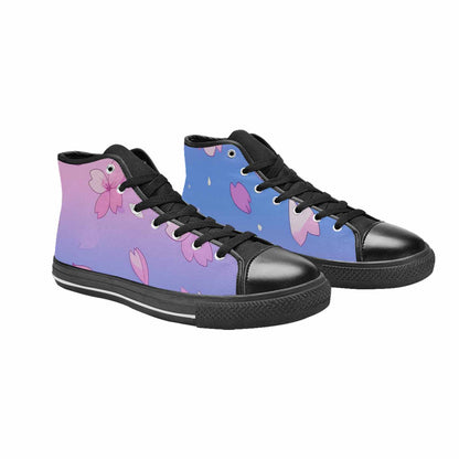 MEN'S Anime Cherry Blossom High Top Canvas Surreal Custom Shoes