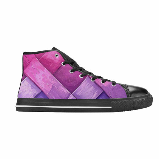MEN'S Bisexual Flag Color High Top Canvas Vibrant Chaos Shoes