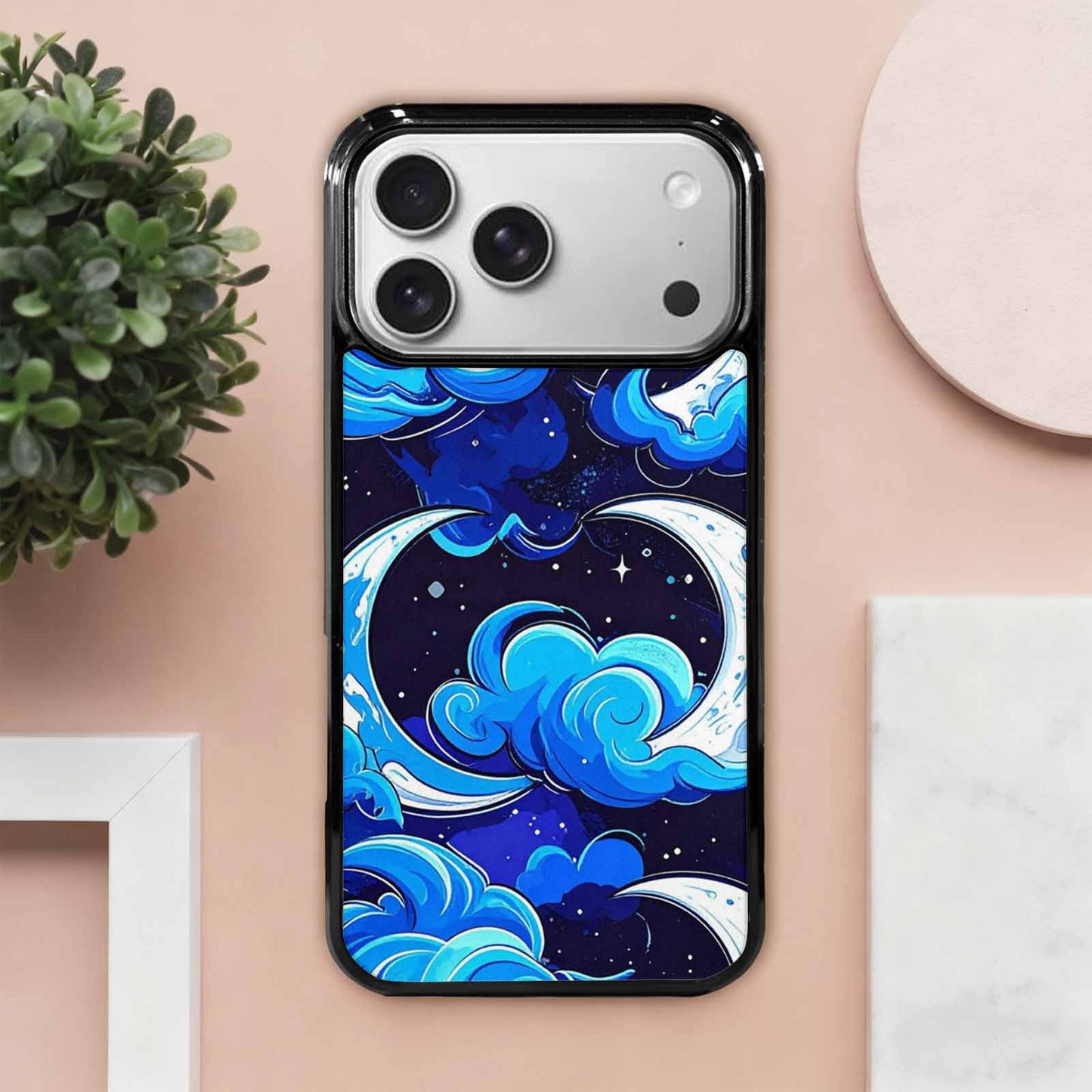 iPhone 17 Pro Max Case — Neon Winter Moon Cartoon Cute, Custom Phone Case