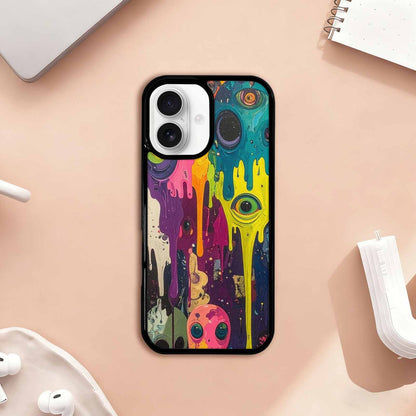iPhone 17 Case — Aliens Camomelting Aliens Patt Alien Scifi, Custom Printed Phone Case