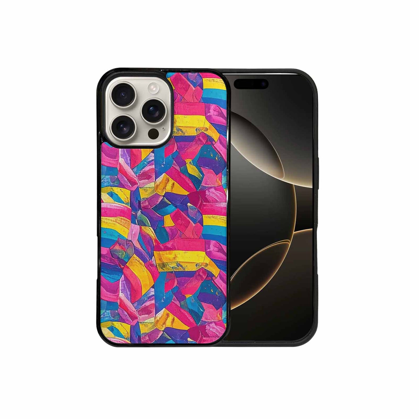 iPhone 16 Pro Max Case — Pansexual Flag Color Theme Small Rainbow, Unique Phone Case Design