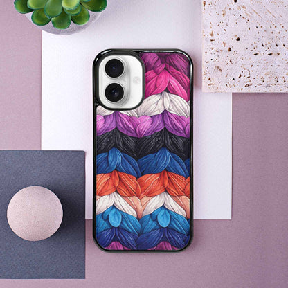 iPhone 16 Case — Genderfluid Flag Color Theme Small Rainbow, Custom Printed Phone Case