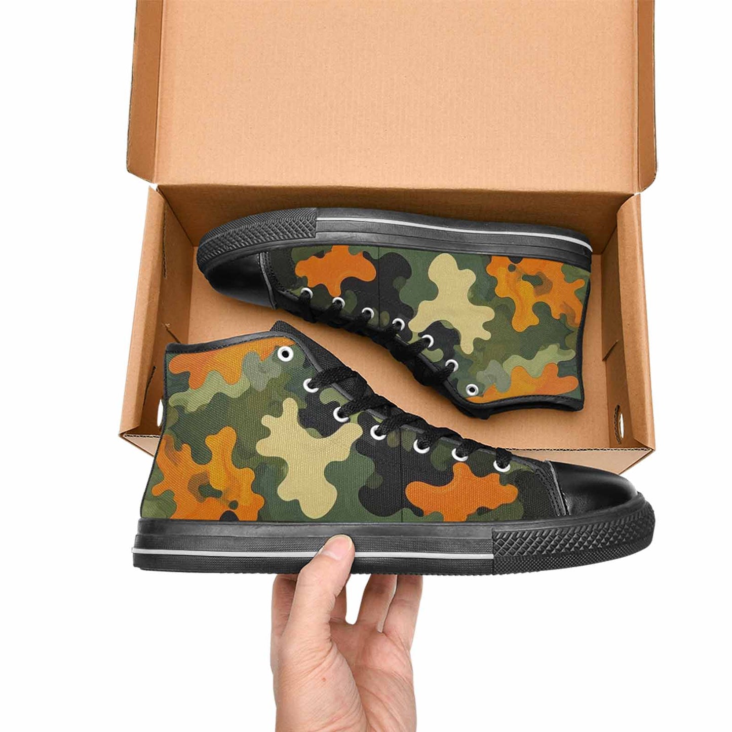 MEN'S Military Camouflage Blotch High Top Canvas Vivid Shoes