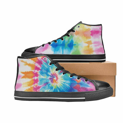 WOMEN'S Tie Dye Rainbow Twist High Top Canvas Vivid Sneakers
