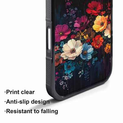 iPhone 17 Pro Case — Shadowy Glitch Floral Pattern Hundreds Floral, Unique Phone Case Design