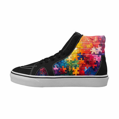 MEN'S Autism Puzzle Pieces High Top Canvas Aesthetic Shoes