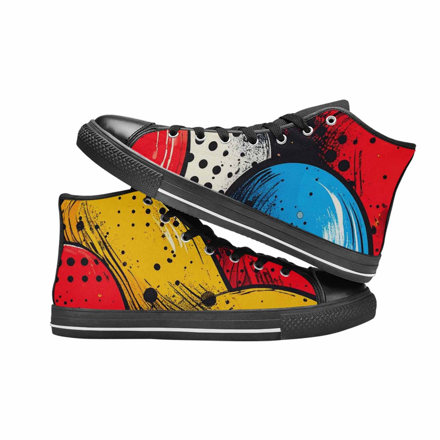 MEN'S Comic Book Halftone High Top Canvas Grunge Shoes