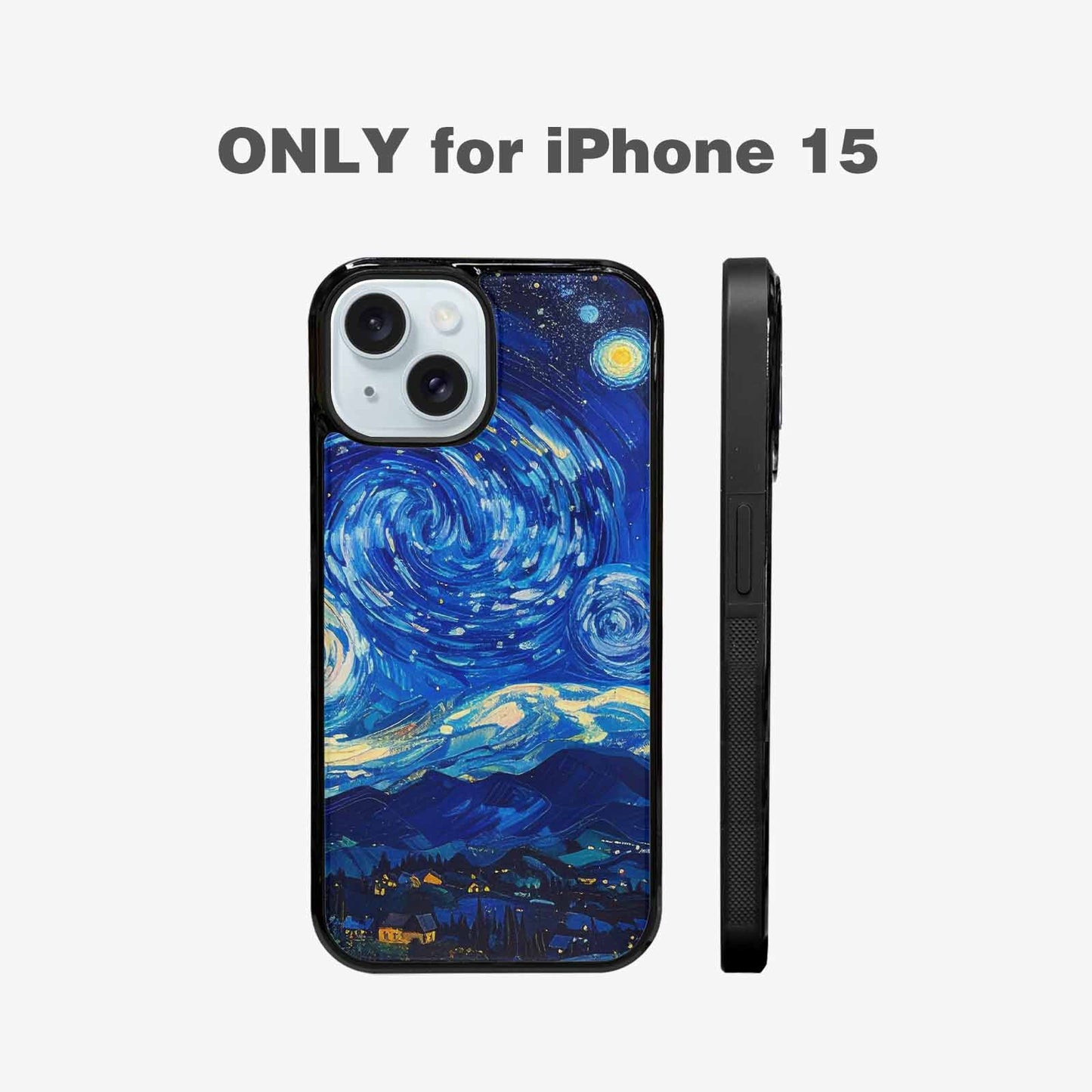 iPhone 15 Case — Starry Night Van Gogh Paint Art, Custom Art Phone Cover