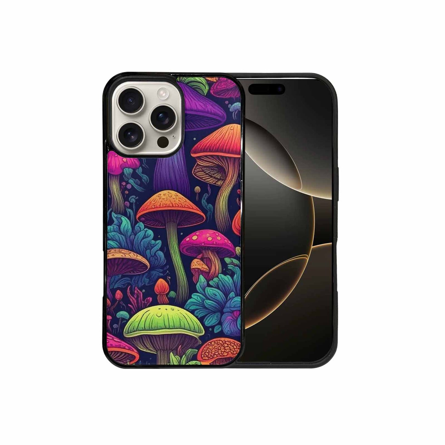 iPhone 16 Pro Max Case — Mushroom Psychedelic Art Seamless Pattern Vibrant, Personalized Phone Case