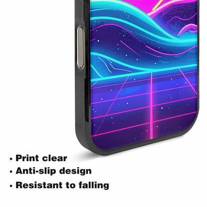 iPhone 16 Pro Max Case — 1980s Neon Cartoon Art Pattern, Custom Printed Phone Case