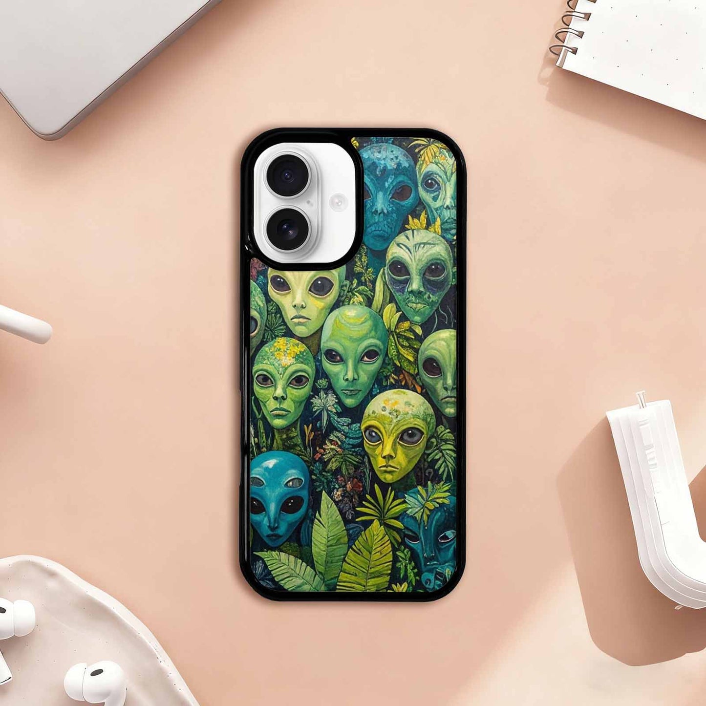iPhone 17 Case — Aliens Pattern Hundreds Of Alien Scifi, Custom Printed Phone Case