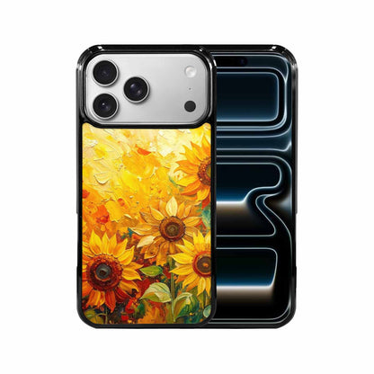 iPhone 17 Pro Max Case — Impressionist Sunflower Brushstroke Pattern Floral, Customized Protective Case