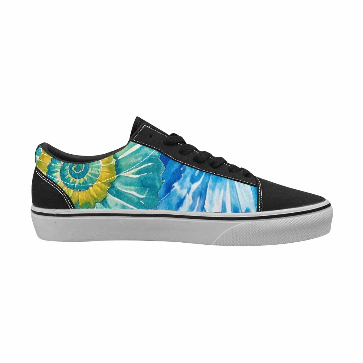 WOMEN'S Tie Dye Swirl Canvas Lace-Up Vibrant Chaos Custom Sneakers