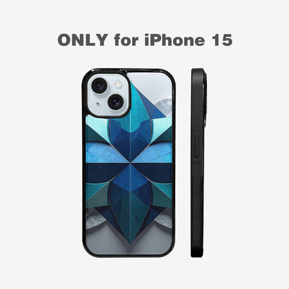 iPhone 15 Case — Geometric Origami Art Pattern, Custom Print Case Cover
